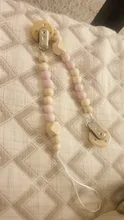 Clips de madera para chupete de bebé, cadena de chupete divertida con Color puro para Baby Shower, regalo libre de BPA