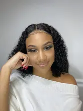 Cynosure-pelucas de cabello humano con encaje frontal para mujeres negras, Remy, rizado, brasileño, prearrancado, cierre de encaje, 13x4/13x6