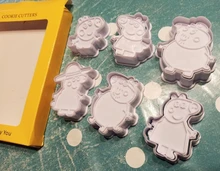Caliente 6 unids/set Peppa Pig moldes para hornear galletitas molde 3d de Anime de dibujos animados figuras de prensa tipo de molde de hornear galletas de Navidad herramientas regalo