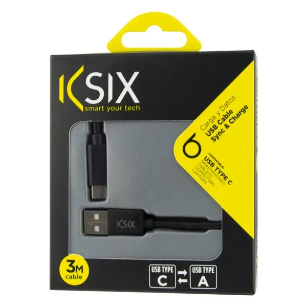 USB-C кабель для USB 3 м черный