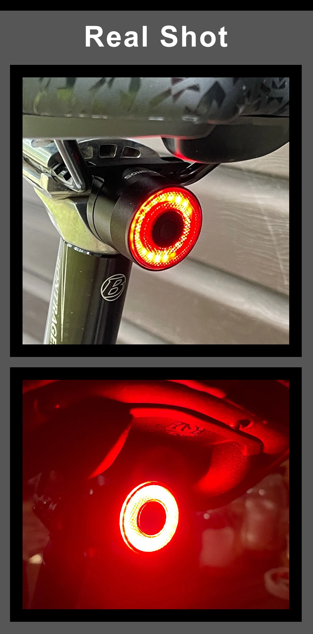 MEROCA Rear Light Bicycle Smart Sensor Brake Tail Light Rechargeable Lamp Taillight MTB Bicycle lantern Cycling Bike Accessories