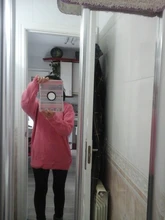 Women Sweater Outerwear Pullover Long-Sleeve Elegant Knitted Loose Pink Knitting Thick