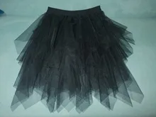 Tulle Skirts Mesh Pleated Irregular High-Waist Korean Womens Fashion Elastic for Sexy