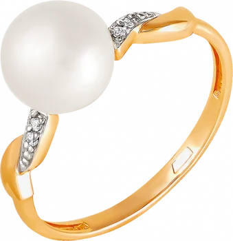 

Примаэксклюзив ring with pearls and cubic zirconia in red gold