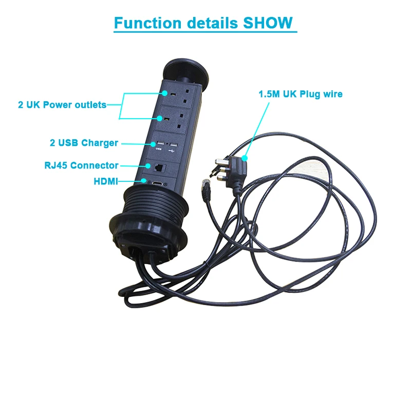 Tomadas de Alimentação Hdmi para Tomadas de Mesa em Casa Tomada com 2 Puxando Cozinha Universal 2 Usb Carregador Rj45 Pop up Computers & Electronics