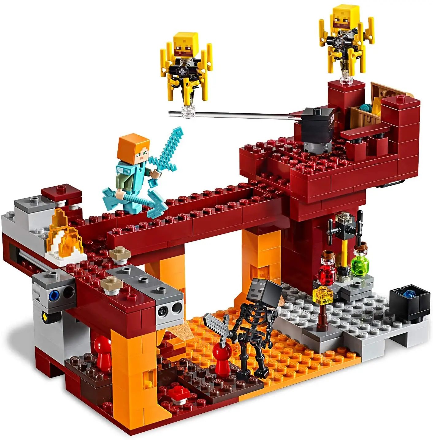 LEGO®Minecraft™Alaz Bridge 21154 Making Toy 370 Piece lego minecraft action potion enemy skeleton lava magma Stone Educational LEGO®Minecraft™Alaz Bridge 21154 Making Toy 370 Piece lego minecraft action potion enemy skeleton lava magma Stone Educational