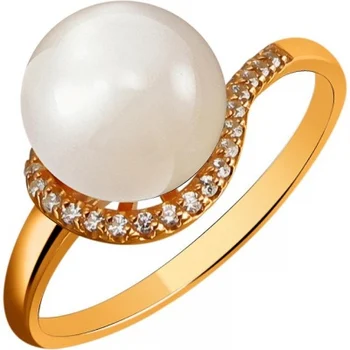 

Esthete ring with pearls and cubic zirconia silver with gilding