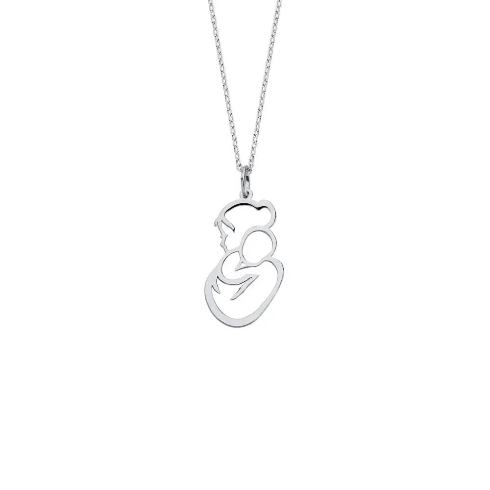 

Gift of Jewelry, Mother Baby Silver Necklace,Accessories, Fashion #21622