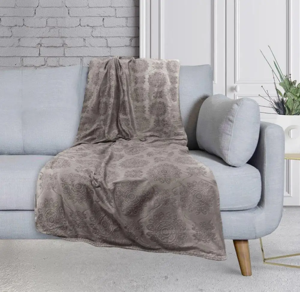 beige Плед Жаккардовый 2-сл 150х200 см - Цвет: beige