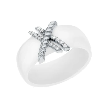 

Silver ring with ceramics and cubic zirconium sunlight