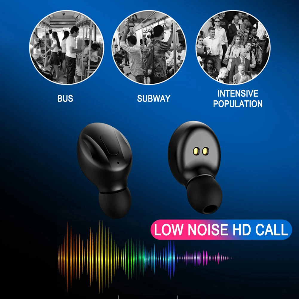 Черные XG-13 Bluetooth наушники, стерео двойная гарнитура TWS 5,0, Bluetooth eraphones, спортивные беспроводные наушники, Handfree см x см-1