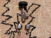 Flow-Control Needle-Valve Right-Angle-Needle Adjustable 3/8inch Hard-Tube Off-Crane 12mm