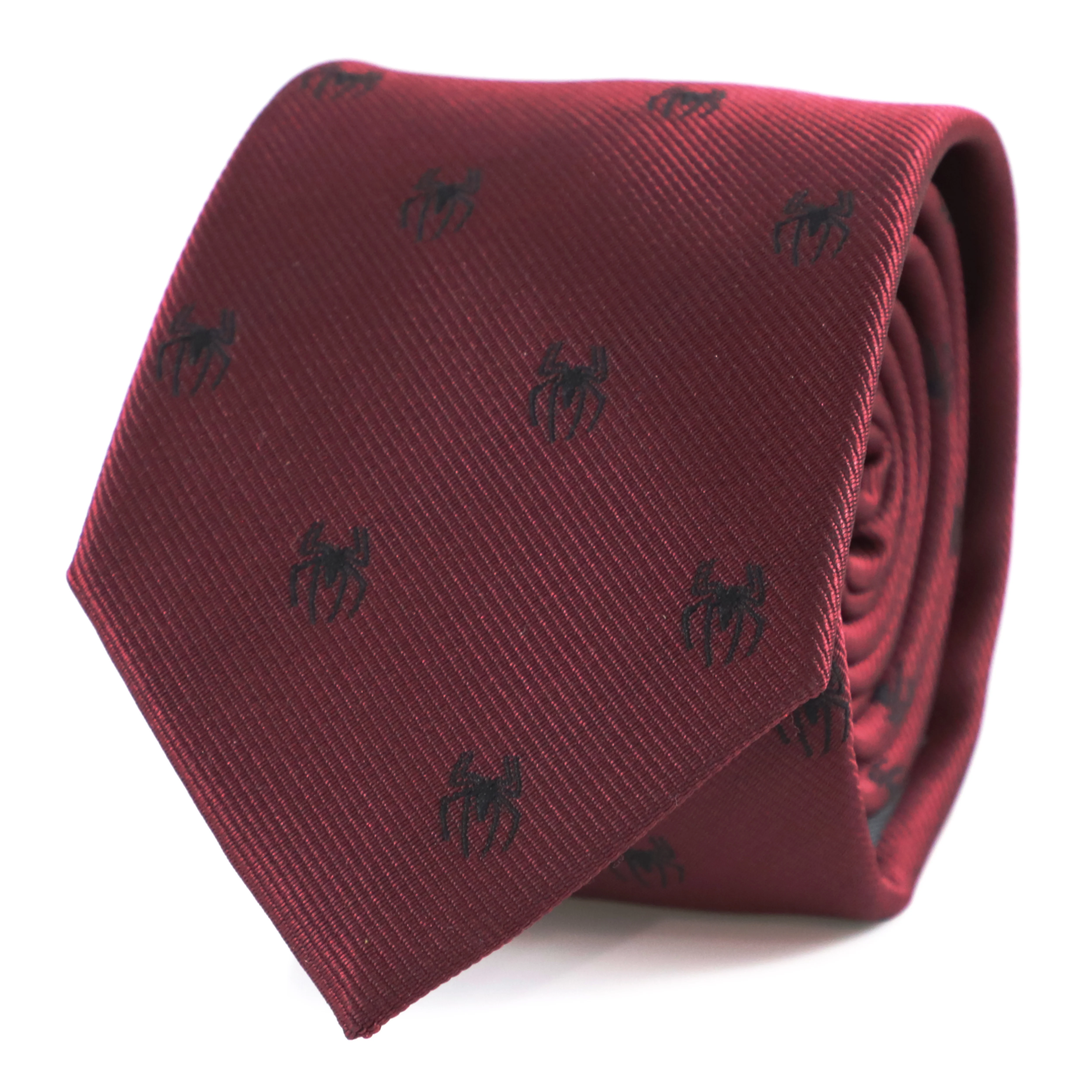 Microfiber Jacquard Black Spider Ties Movie Theme Necktie Tie Men Movie Necktie