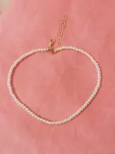 Collares de perlas simuladas con bolas pequeñas para mujer, 5 tamaños, cadena de clavícula femenina, regalos de joyería para el Día de San Valentín