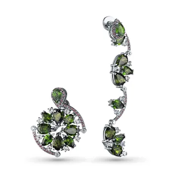 

Silver pousets with хромдиопсидами, topaz and pomegranate e0630ps _ 1219371