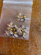 Abalorio de esmalte de abeja para fabricación y fabricación de joyas, pendiente, colgante, abalorios para pulsera o collar, 12x15mm, 10 Uds.