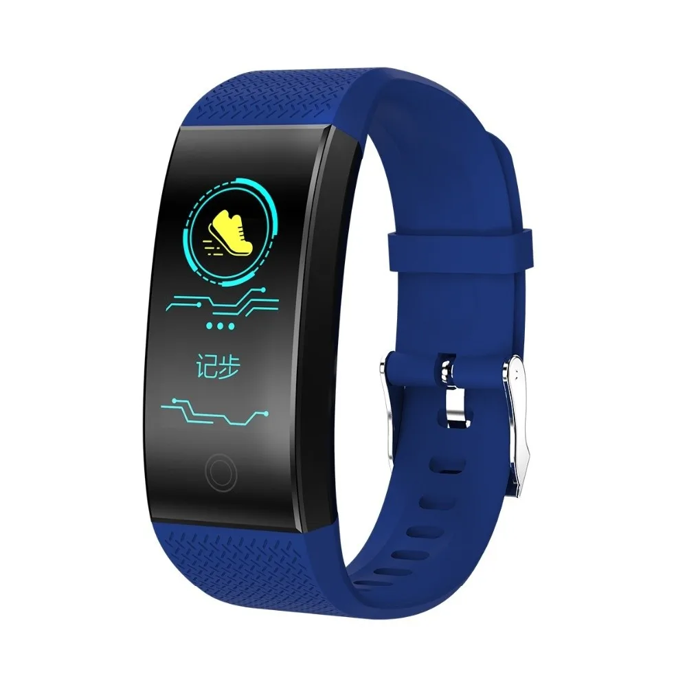 QW18 умный Браслет измерение артериального давления фитнес-трекер с монитором сердечного ритма браслет HD цветной дисплей умный Браслет - Цвет: Blue