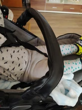 Ruiwjx-reposabrazos para silla de bebé, Funda de cuero PU impermeable, mango de barra, agarre, funda protectora con cremallera, accesorios para cochecito de bebé