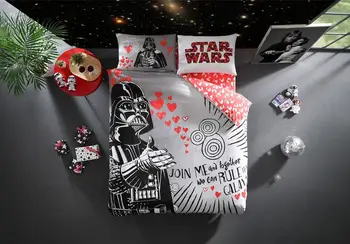 

100% Cotton Licensed Star Wars Valentine's Day Special Double Duvet Cover Set Bedding Duvet Cover Set, for children, boy or girl