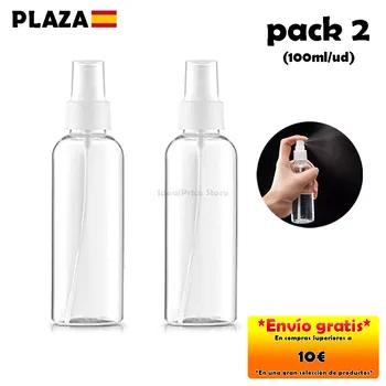 

Set 2 transparent empty bottles with travel sprayer, transparent plastic Perfume atomizer, sprayer 100ml