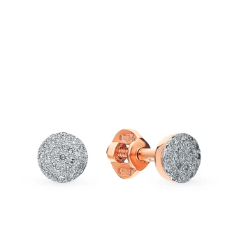 

Gold earrings with diamonds sunlight sample 585