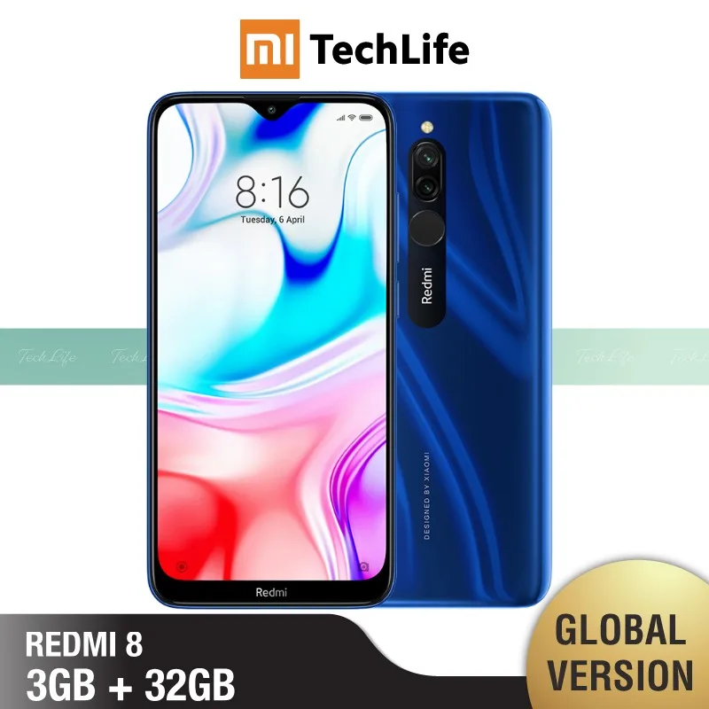 Глобальная версия Xiaomi Redmi 8 32 Гб ROM 3 Гб RAM(Совершенно /запечатанный) redmi 8, redmi8 - Цвет: Sapphire Blue