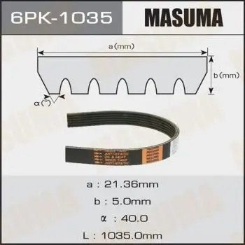 Ribbon belt Masuma MASUMA 6PK1035