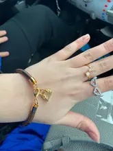 A-Z Unisex de Color dorado, 26 letras iniciales, anillos con nombre, aleación geométrica con diamantes de imitación, anillos de dedo de puño abierto, joyería de compromiso