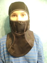 ROCKBROS-Mascarilla de esquí térmica, forro polar con protector para la cara, capucha de snowboard, bufandas de deporte al aire libre, a prueba de viento, casco para bici, pasamontañas