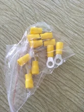 Conector de Cable aislado, 10/25/50/100 Uds. RV5.5-3.5 4 5 6 8 10 12 anillo amarillo 4-6MM, Cable de Terminal de crimpado eléctrico 12-10AWG
