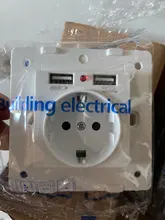 Eu-Power-Socket-Socket Outlet Glass-Panel Usb-Charging-Port Crystal Wall SRAN with 16A