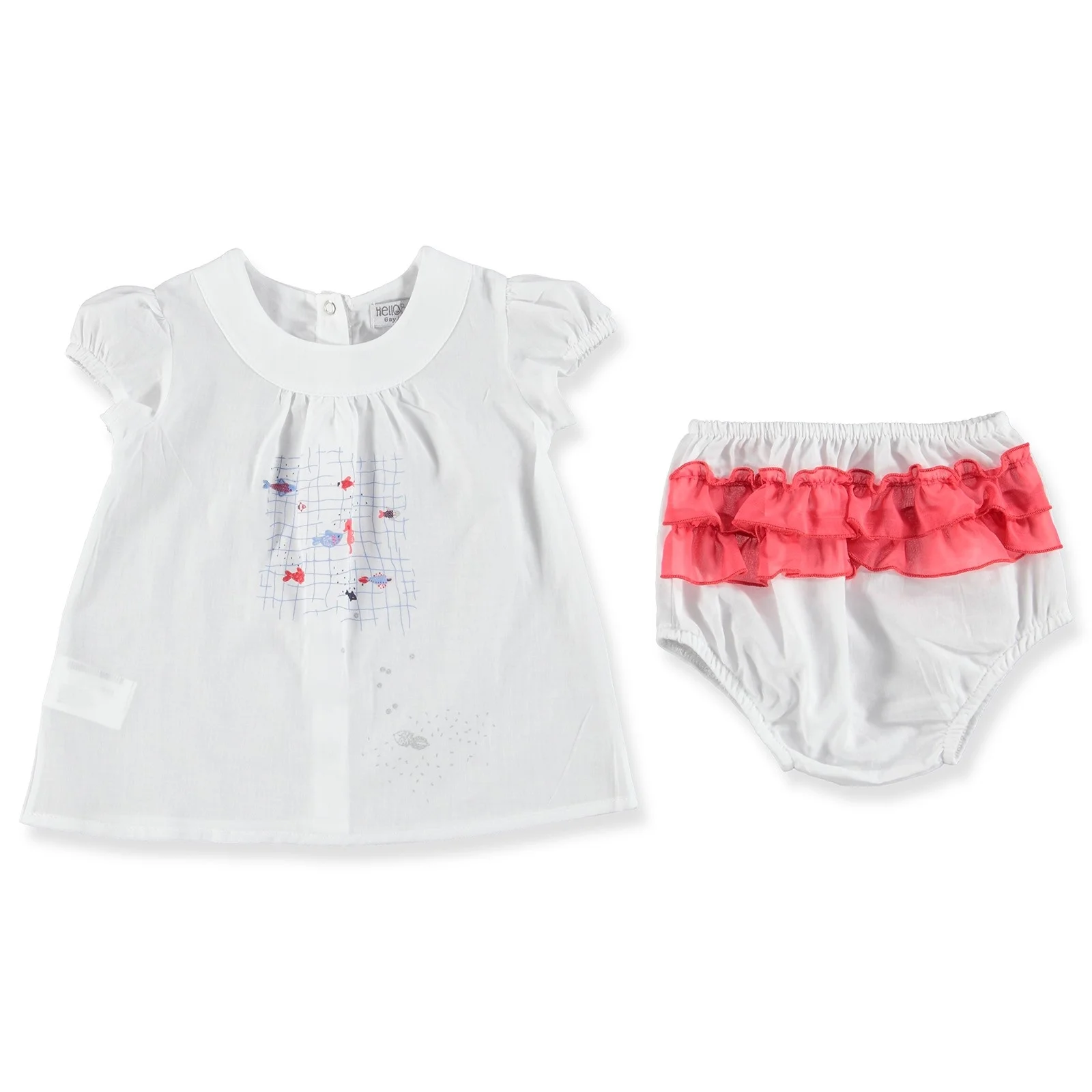 Ebebek HelloBaby/футболка с рисунком рыбки для маленьких девочек комплект