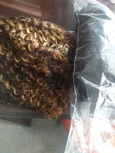 Mágico Pelo Rizado Afro tejido de pelo sintético 16-20 pulgadas 7 unids/lote mechones con cierre encaje africano extensores de cabello para mujer