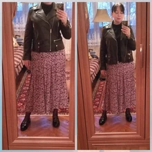 Biker Jacket Coat Motorcycle Sheep-Leather Real-Sheepskin Women Rivet Spring Fashion