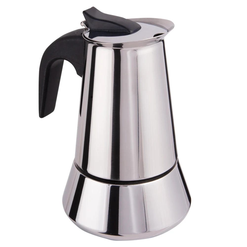 

Biggcoffee Jun-4 Espresso Machine, Moka Pot, 4 Persons, 200ml, Gray & Black, simple Compact Design, Easy Operation