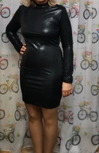 Dress Women Form-Fitted Mock SHEIN Black Long-Sleeve Glamorous-Bodycon Autumn Solid Embossed