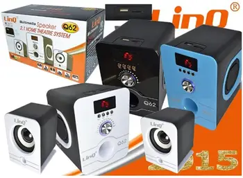 

Speakers 2.1 LCD Screen Q62 Speakers Home Theater Computer PC TV Tablet Dolby Surround USB Radio