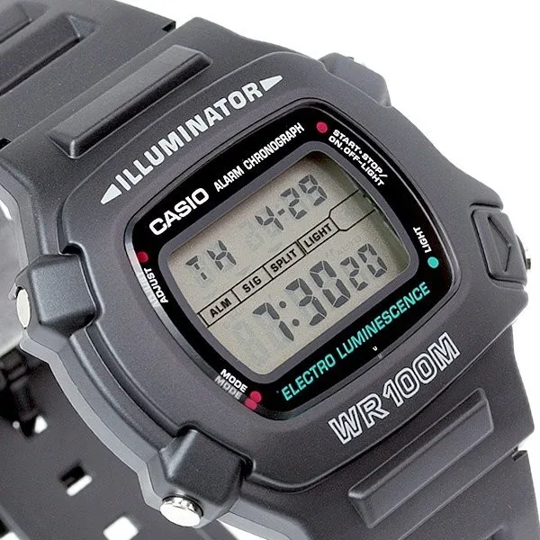 Casio Men's sports watch W 740 1V luminescent waterproof 100m rubber strap  alarm|Digital Watches| - AliExpress