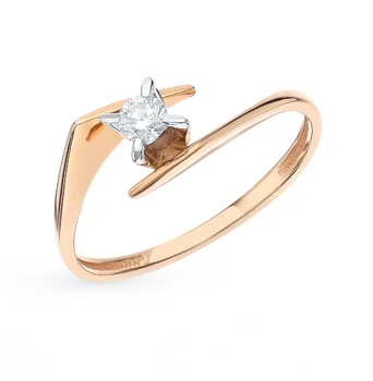 

Gold ring with diamonds sunlight sample 585 test