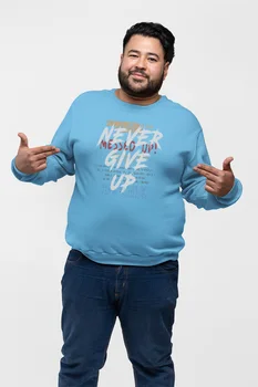 

Angemiel Wear Never Give Up Blue Men Sweatshirts