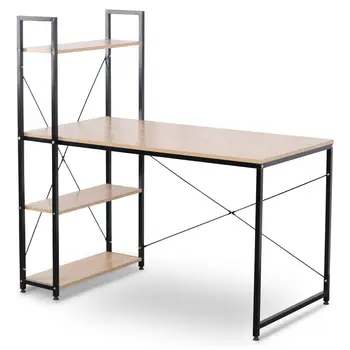 

Computer Office Desk Workstation 4 Shelves for Storage Study Writing Desk Computer PC Laptop Table Dining Gaming Table for Home