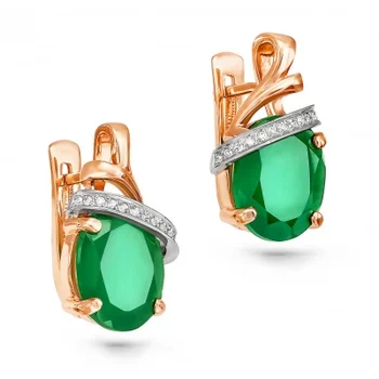 

Kabarovsky earrings with onyx and diamonds in red gold