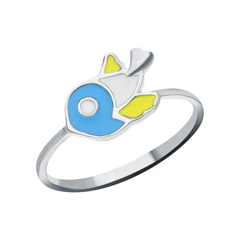 

Silver ring with enamel sunlight sample 925