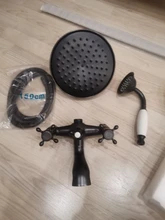 Faucet Shower-Faucet-System Showerhead Bathroom Rainfall Black Brass Dual-Handle 