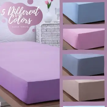 

SUEDA Bed Sheets / 100% Cotton / Solid Mattress Cover Sheet / 360 Degree Elastic / Lilac Fitted Sheet