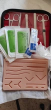 Kit de entrenamiento de sutura quirúrgica, herramienta para operar la piel, Práctica de sutura, modelo de almohadilla de entrenamiento, tijeras de aguja, equipo de enseñanza