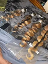 T1B/27-mechones de pelo ondulado brasileño degradado, extensiones de pelo ondulado rubio miel de 8-26 pulgadas, 1/3/4 Uds.