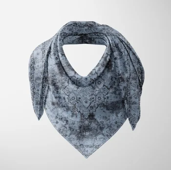 

Else Blue Black Anatolian Ethnic Leaf Floral 3d Printed Square Rayon Fabric Neck Head Floral Pattern Scarf Scarves Women Hijab