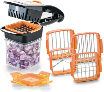 

Chopper Nicer Dicer Quick for fruits and vegetables. Cutter 5 in 1 with interchangeable blades.