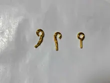 200 Uds pequeña Mini alfileres con ojetes Eyepins ganchos ojales tornillo roscado oro rodio cierres ganchos para la fabricación de la joyería DIY resultados